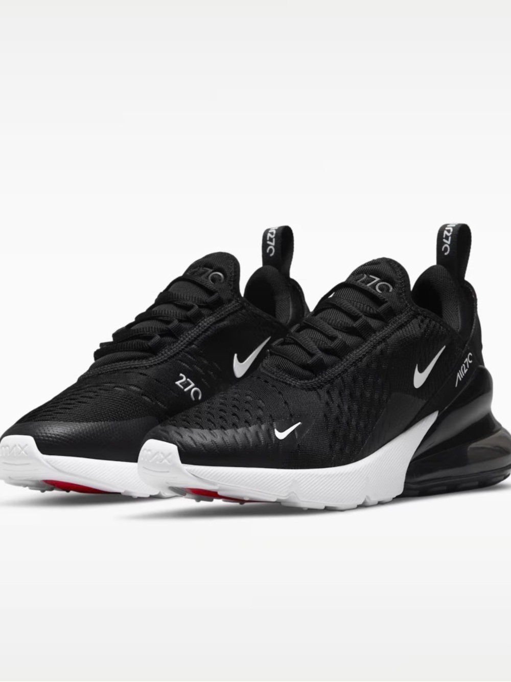 Nike Air Max 270 Men’s Running Shoes black White used Womens 9.5 activewear shoe